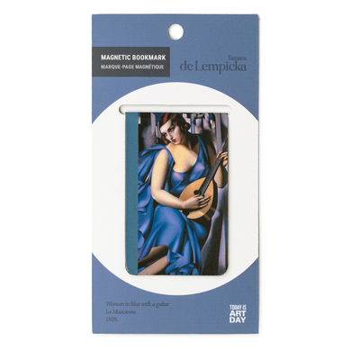 Woman in blue with a guitar - Magnetic Bookmark